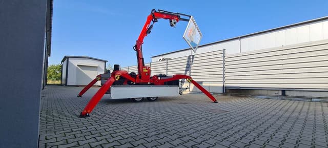 Żuraw na przyczepie XJ55 z chwytakiem do szkła