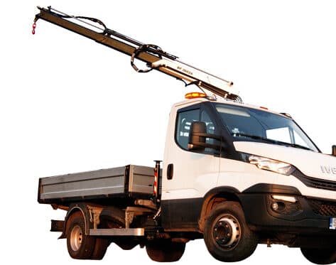 Żuraw jednoramienny BEFARD HDS BF2602 na samochodzie IVECO